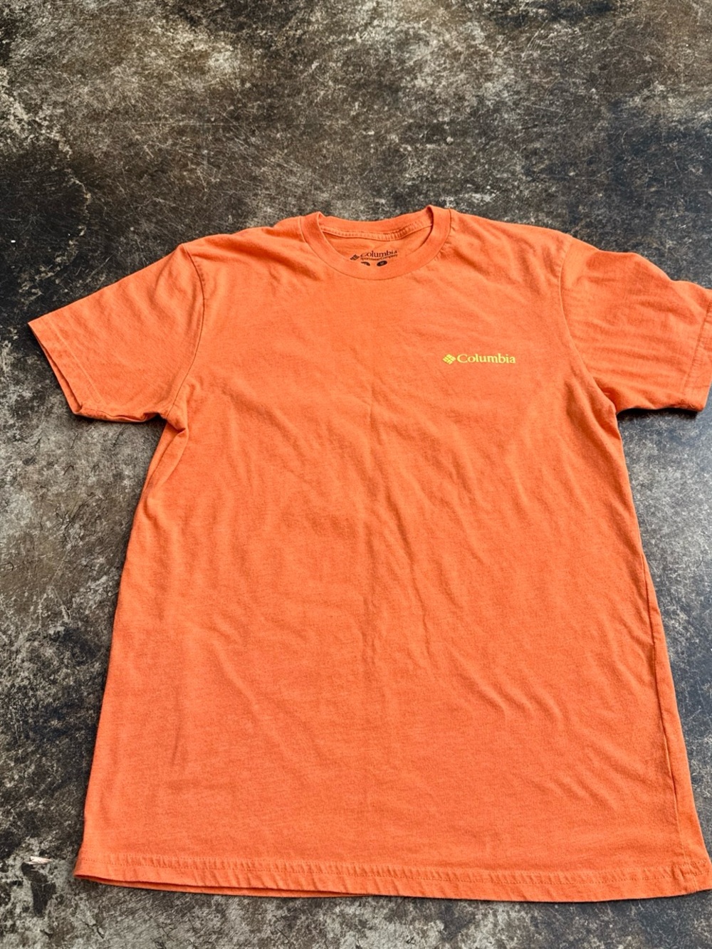 Columbia Orange Short-Sleeve Crewneck T-Shirt with Small Chest Logo